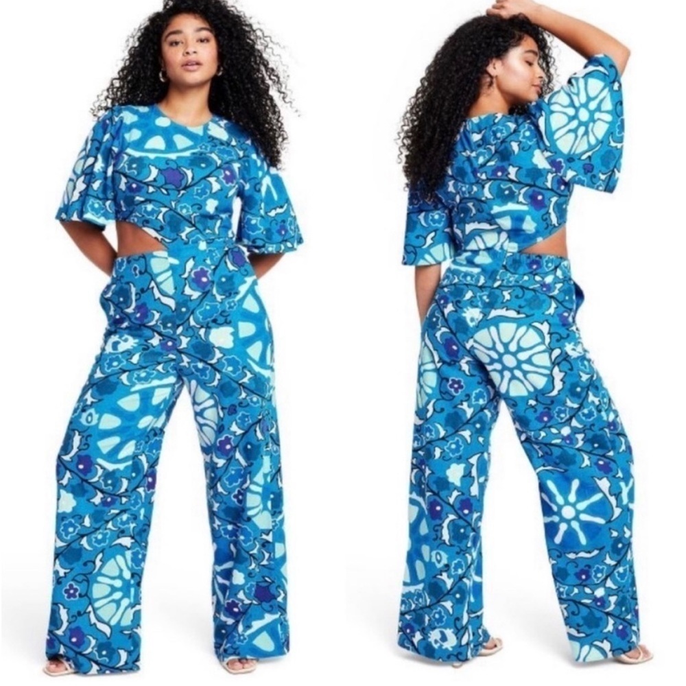 RHODE Blue Patterned Jumpsuit
